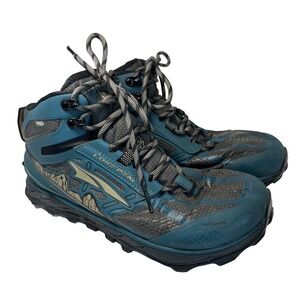 Altra Boots Womens 9.5 Lone Peak 4 Mid Top Teal Gaiter Trap Hiking Shoes READ